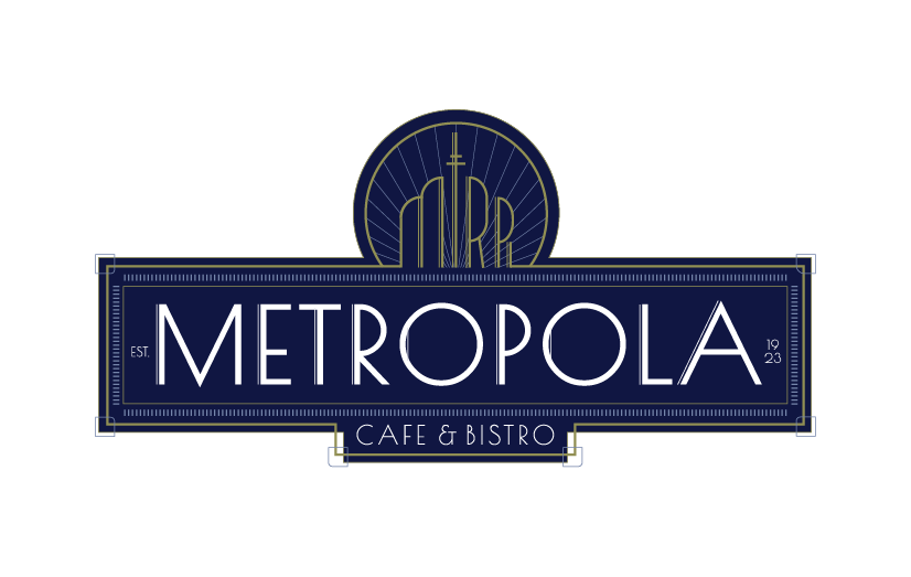 Logo Metropola Cafe modre